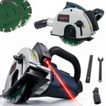 BRUZDOWNICA 150MM DO BETONU +TARCZE +LASER +WALIZKA EUROTEC 10-40mm 3100W – miniatura 1