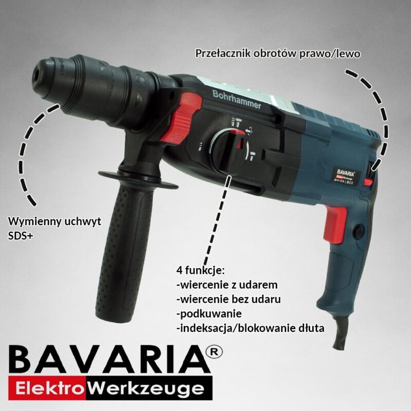 Młotowiertarka Udarowa Wiertarka Pneumatyczna BAVARIA SDS PLUS – zdjęcie 8
