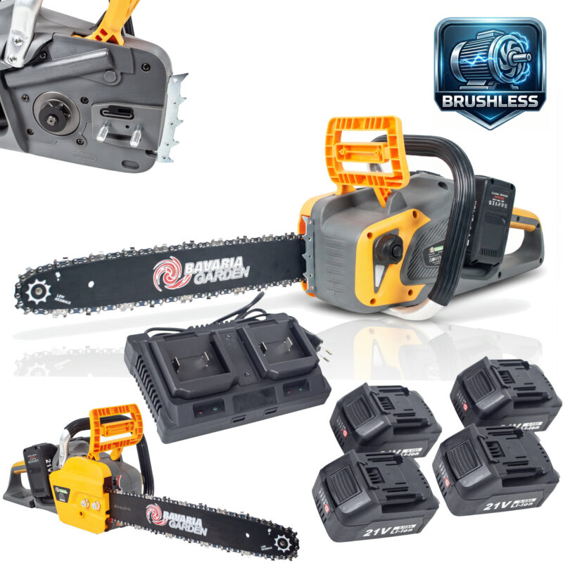 PIŁA PILARKA ŁAŃCUCHOWA AKUMULATOROWA 16" 4×AKU 4Ah BRUSHLESS 1200W – zdjęcie 1