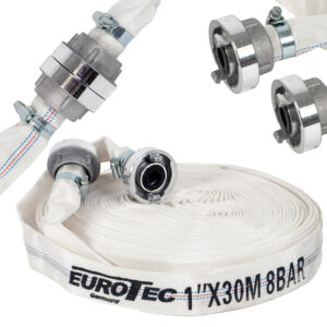 Wąż strażacki Eurotec 30 m 1" do pompy z szybkozłączkami