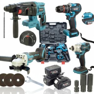 ZESTAW NARZĘDZI AKUMULATOROWYCH BEZSZCZOTKOWYCH 4W1 21V 4000mAh Bavaria